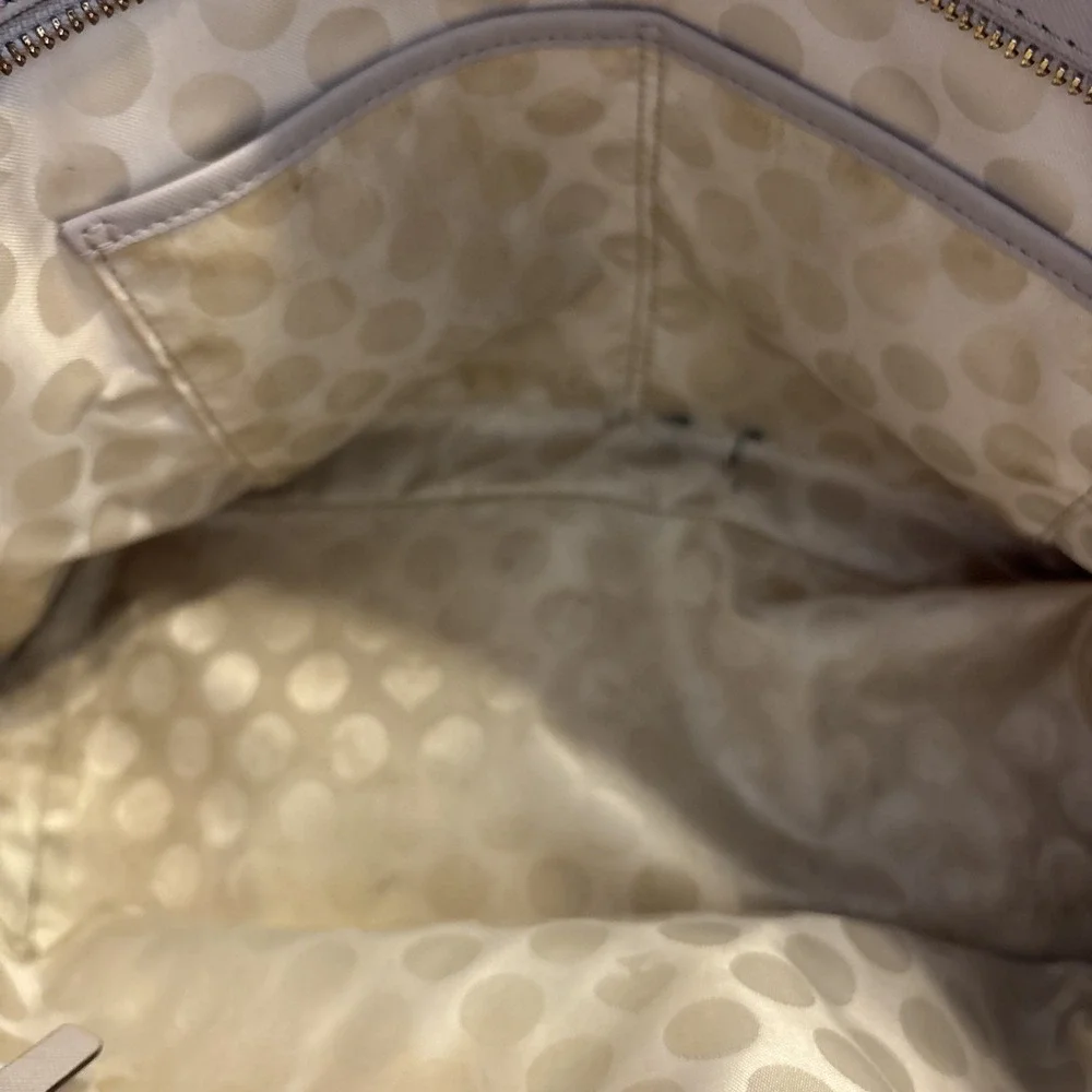 Kate Spade Beige Crossgrain Leather Large City Classic Zip Tote Handbag